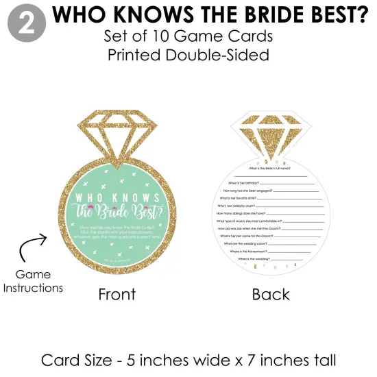 Big Dot of Happiness Final Fiesta - 4 Bridal Shower Games - 10 Cards Each - Gamerific Bundle {7}