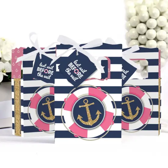 Big Dot of Happiness Last Sail Before the Veil - Nautical Bridal Shower and Bachelorette Party Favor Boxes - Set of 12 {4}