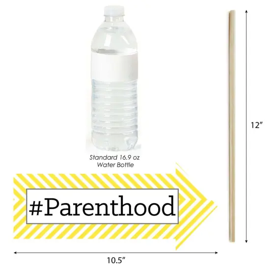 Big Dot of Happiness Funny Yellow and Gray - Hello Little One - Baby Shower Photo Booth Props Kit - 10 Piece {3}