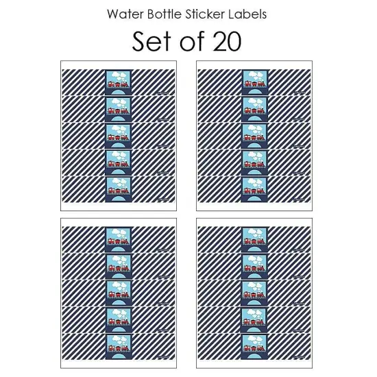 Big Dot of Happiness Railroad Party Crossing - Steam Train Birthday Party or Baby Shower Water Bottle Sticker Labels - Set of 20 {4}