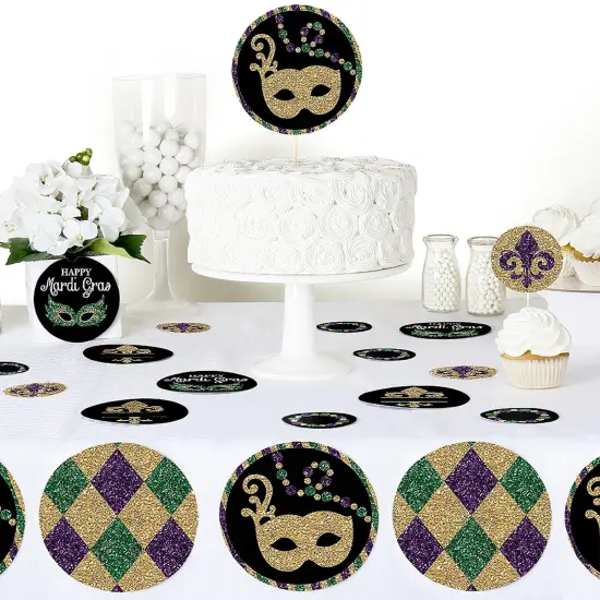 Big Dot of Happiness Mardi Gras - Masquerade Party Giant Circle Confetti - Party Decorations - Large Confetti 27 Count {6}