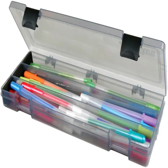 ArtBin Pencil/Utility Box-12.38"X4.875"X1.75" Translucent Charcoal {3}