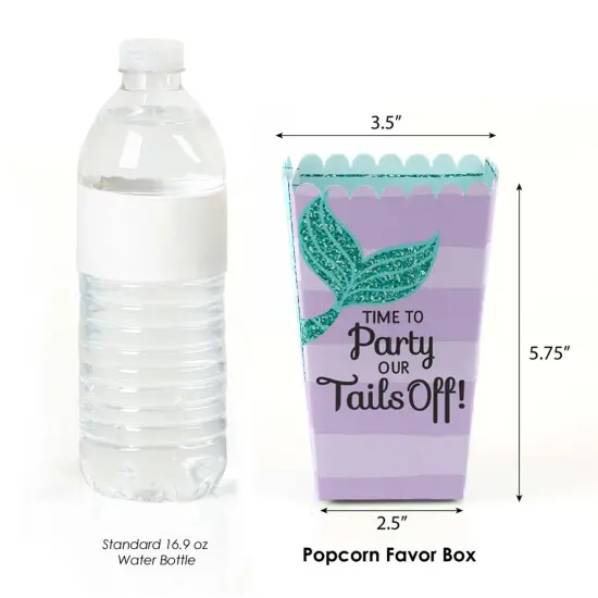 Big Dot of Happiness Let's Be Mermaids - Baby Shower or Birthday Party Favor Popcorn Treat Boxes - Set of 12 {3}