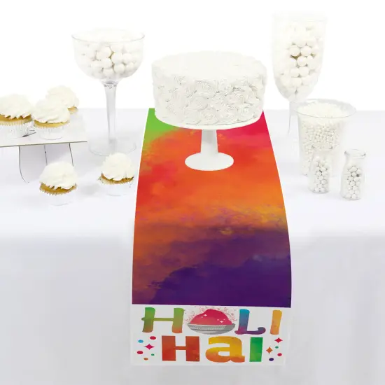 Big Dot of Happiness Holi Hai - Petite Festival of Colors Party Paper Table Runner - 12 x 60 inches {3}