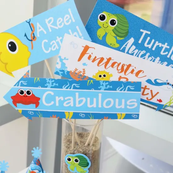 Big Dot of Happiness Funny Under the Sea Critters - Birthday Party or Baby Shower Photo Booth Props Kit - 10 Piece {7}