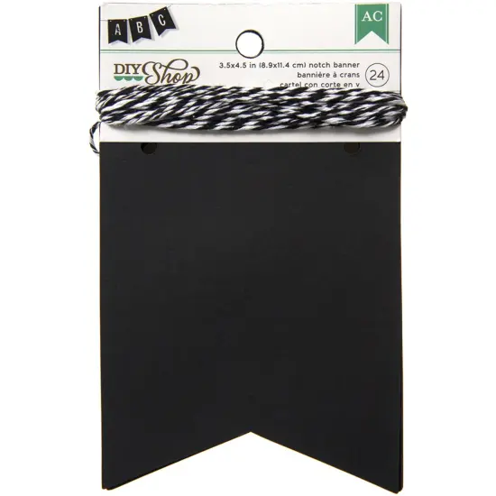 DIY Shop Banner Kit 24/Pkg-Chalkboard Notch, 3.5"X4.5" {2}