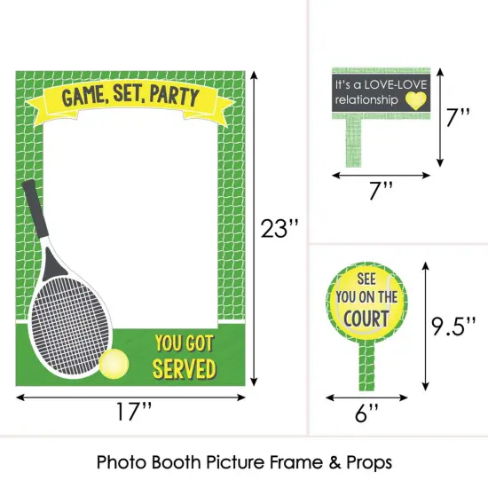 Big Dot of Happiness You Got Served - Tennis - Baby Shower or Birthday Party Selfie Photo Booth Picture Frame & Props - Printed on Sturdy Material {6}