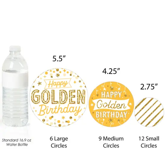 Big Dot of Happiness Golden Birthday - Happy Birthday Party Giant Circle Confetti - Party Decorations - Large Confetti 27 Count {4}