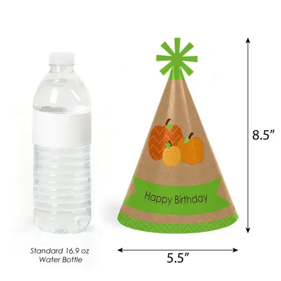 Big Dot of Happiness Pumpkin Patch - Fall, Halloween or Thanksgiving Cone Happy Birthday Party Hats for Kids and Adults - Set of 8 (Standard Size) {4}