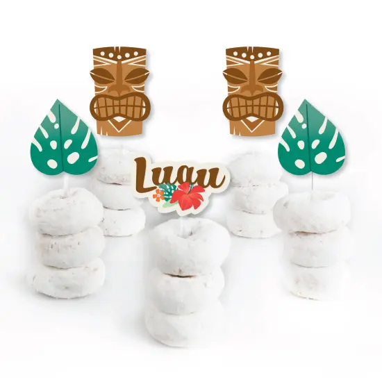 Big Dot of Happiness Tropical Luau - Dessert Cupcake Toppers - Hawaiian Beach Party Clear Treat Picks - Set of 24 {3}