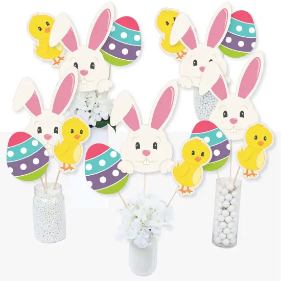 Big Dot of Happiness Hippity Hoppity - Easter Bunny Party Centerpiece Sticks - Table Toppers - Set of 15 {3}
