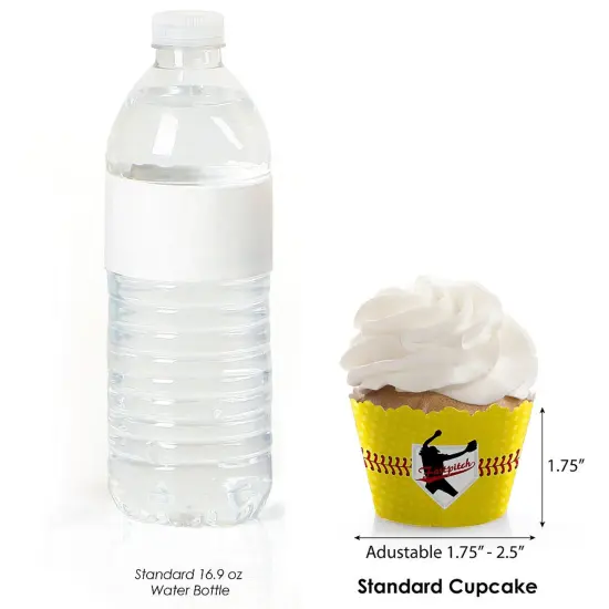 Big Dot of Happiness Grand Slam - Fastpitch Softball - Birthday Party or Baby Shower Decorations - Party Cupcake Wrappers - Set of 12 {4}
