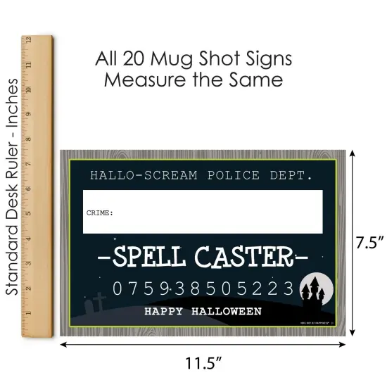 Big Dot of Happiness Trick or Treat - Halloween Party Mug Shots - 20 Piece Photo Booth Props Kit {7}