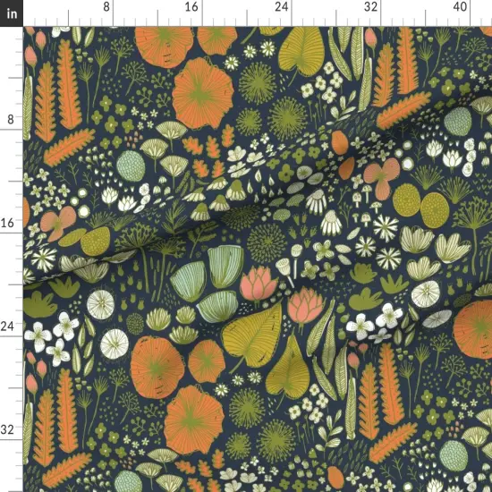 Various Fabrics by the Yard or Fat Quarter Botanical Mod Floral Greenery Foliage Bohemian Spring Garden Autumn Custom Printed Fabric by Spoonflower {1}