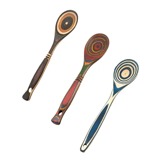Pakkawood Wooden Cooking Spoon, Colorful and Durable 12 Inch Spoon, Stain Odor and Heat Resistant {2}