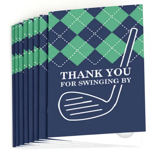 Big Dot of Happiness Par-Tee Time - Golf - Birthday or Retirement Party Thank You Cards (8 count) {3}
