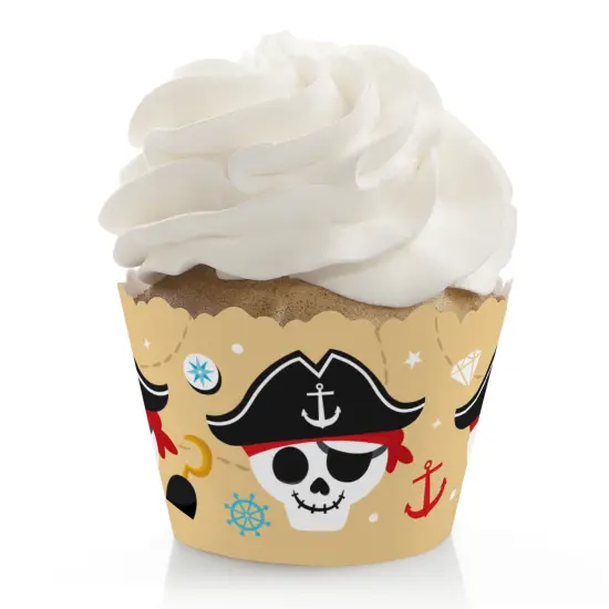 Big Dot of Happiness Pirate Ship Adventures - Skull Birthday Party Decorations - Party Cupcake Wrappers - Set of 12 {1}