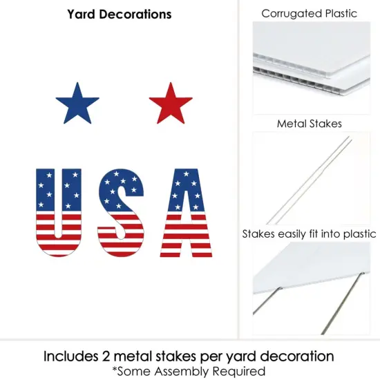 Big Dot of Happiness Stars & Stripes - Yard Sign Outdoor Lawn Decorations - Memorial Day, 4th of July & Labor Day USA Patriotic Party Yard Signs - USA {6}