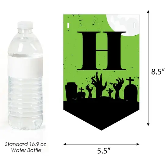 Big Dot of Happiness Zombie Zone - Birthday Zombie Crawl Party Bunting Banner - Birthday Party Decorations - Happy Birthday {4}