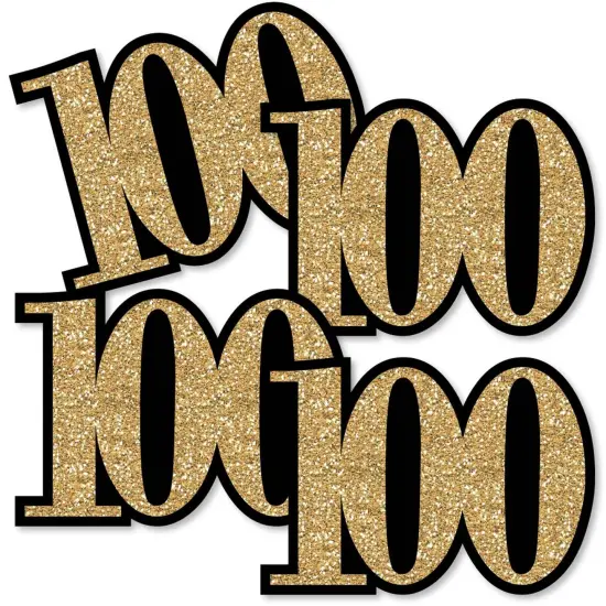 Big Dot of Happiness Adult 100th Birthday - Gold - Decorations DIY Party Essentials - Set of 20 {3}
