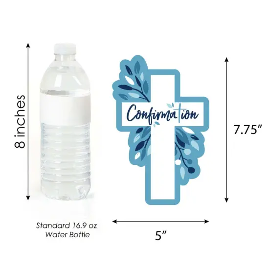 Big Dot of Happiness Confirmation Blue Elegant Cross - Decorations DIY Boy Religious Party Essentials - Set of 20 {6}