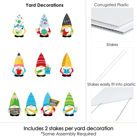 Big Dot of Happiness School Gnomes - Lawn Decorations - Outdoor Teacher and Classroom Yard&nbsp;Decorations - 10 Piece {7}