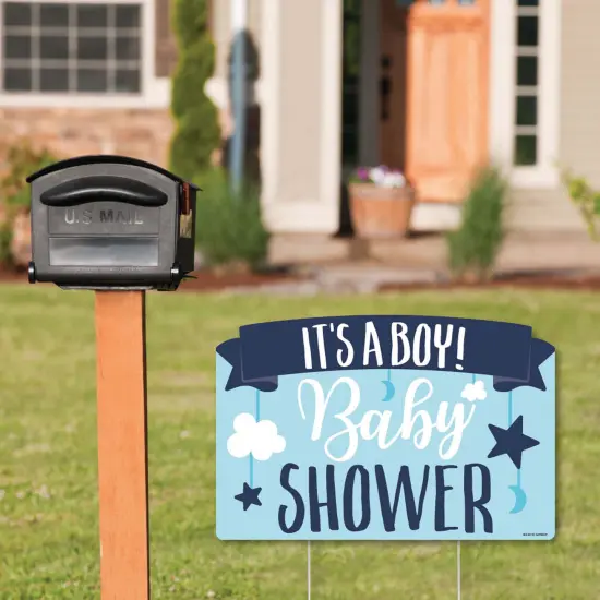 Big Dot of Happiness It's a Boy - Blue Baby Shower Yard Sign Lawn Decorations - Party Yardy Sign {3}