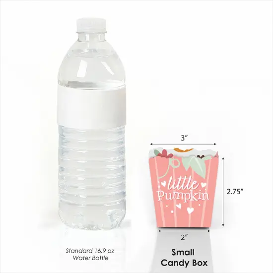 Big Dot of Happiness Girl Little Pumpkin - Party Mini Favor Boxes - Fall Birthday Party or Baby Shower Treat Candy Boxes - Set of 12 {4}