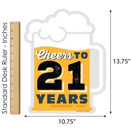 Big Dot of Happiness Cheers and Beers to 21 Years - Outdoor Lawn Sign - 21st Birthday Party Yard Sign - 1 Piece {6}