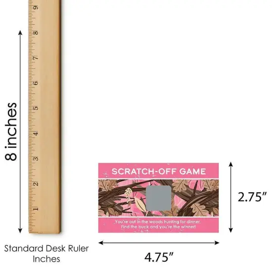 Big Dot of Happiness Pink Gone Hunting - Deer Hunting Girl Camo Baby Shower or Birthday Party Game Scratch Off Cards - 22 Count {7}