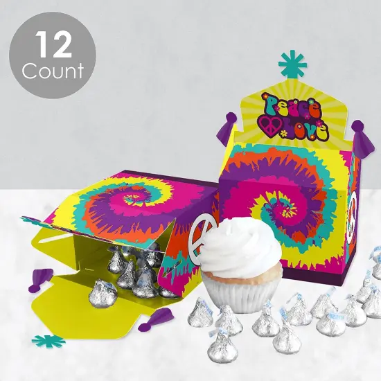 Big Dot of Happiness 60's Hippie - Treat Box Party Favors - 1960s Groovy Party Goodie Gable Boxes - Set of 12 {4}