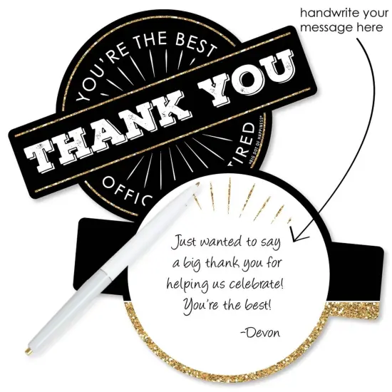 Big Dot of Happiness Happy Retirement - Shaped Thank You Cards - Retirement Party Thank You Note Cards with Envelopes - Set of 12 {3}