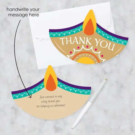 Big Dot of Happiness Happy Diwali - Shaped Thank You Cards - Festival of Lights Party Thank You Note Cards with Envelopes - Set of 12 {3}