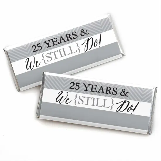 Big Dot of Happiness We Still Do - 25th Wedding Anniversary Party - Candy Bar Wrappers Party Favors - Set of 24 {1}