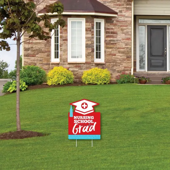 Big Dot of Happiness Nurse Graduation - Outdoor Lawn Sign - Medical Nursing Graduation Party Yard Sign - 1 Piece {4}