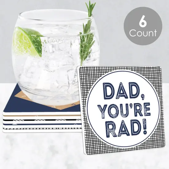 Big Dot of Happiness My Dad is Rad - Funny Father's Day Party Decorations - Drink Coasters - Set of 6 {3}