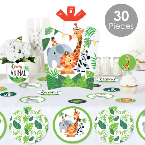 Big Dot of Happiness Jungle Party Animals - Safari Zoo Animal Birthday Party or Baby Shower Decor and Confetti - Terrific Table Centerpiece Kit 30 Ct {3}