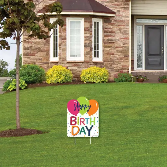 Big Dot of Happiness Cheerful Happy Birthday - Outdoor Lawn Sign - Colorful Birthday Party Yard Sign - 1 Piece {4}