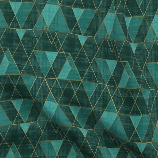 Various Fabrics by the Yard or Fat Quarter Geometric Modern Triangles Abstract Blue Green Gold Boho Glam Custom Printed Fabric by Spoonflower {5}