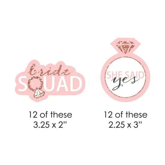 Big Dot of Happiness Bride Squad - Paper Straw Decor - Rose Gold Bridal Shower or Bachelorette Party Striped Decorative Straws - Set of 24 {3}