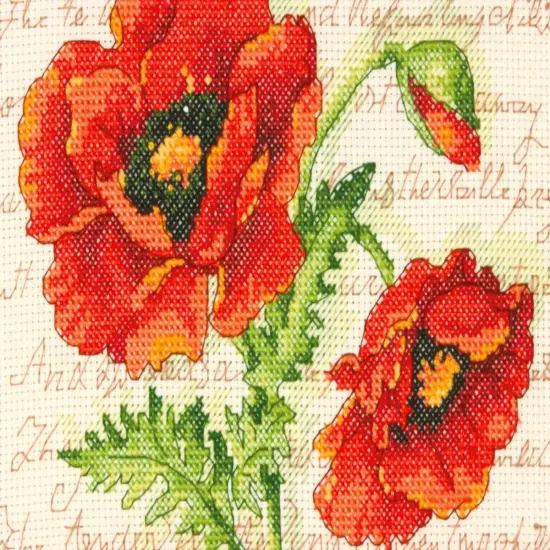 Dimensions Mini Counted Cross Stitch Kit 7"X5"-Poppy Pair {1}