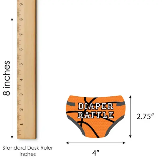 Big Dot of Happiness Nothin' but Net - Basketball - Diaper Shaped Raffle Ticket Inserts - Baby Shower Activities - Diaper Raffle Game - Set of 24 {4}