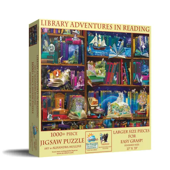 Sunsout Library Adventures in Reading 1000 pc Large Pieces Jigsaw Puzzle 48432 {2}