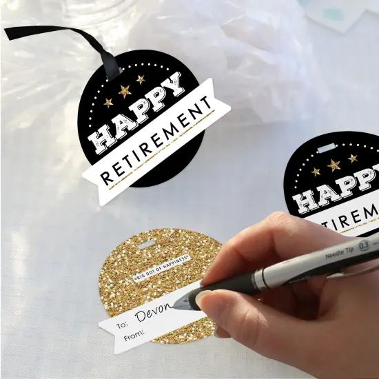Big Dot of Happiness Happy Retirement - Retirement Party Clear Goodie Favor Bags - Treat Bags With Tags - Set of 12 {4}
