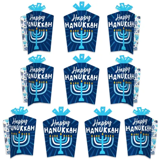 Big Dot of Happiness Hanukkah Menorah - Table Decorations - Chanukah Holiday Party Fold and Flare Centerpieces - 10 Count {1}