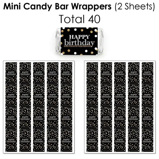 Big Dot of Happiness Adult Happy Birthday - Gold - Birthday Party Candy Favor Sticker Kit - 304 Pieces {4}