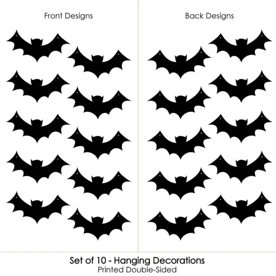 Big Dot of Happiness Hanging Black Bats - Outdoor Hanging Decor - Halloween Party Decorations - 10 Pieces {4}