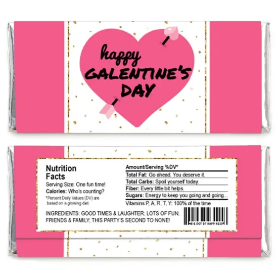 Big Dot of Happiness Be My Galentine - Candy Bar Wrapper Galentine's and Valentine's Day Party Favors - Set of 24 {3}