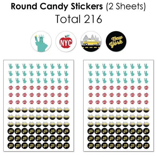 Big Dot of Happiness NYC Cityscape - New York City Party Candy Favor Sticker Kit - 304 Pieces {6}