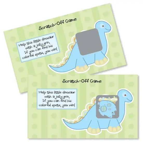 Big Dot of Happiness Baby Boy Dinosaur - Baby Shower or Birthday Party Game Scratch Off Cards - 22 Count {1}